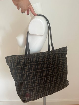 Borsa Fendi Zucca Tela Nero Marrone