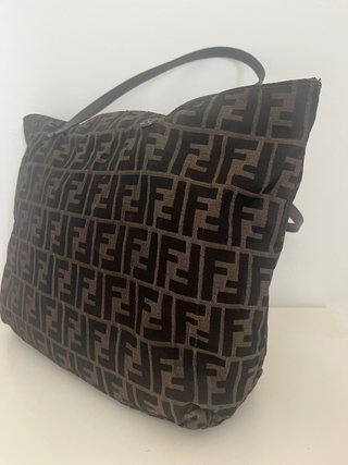 Borsa Fendi Zucca Tela Nero Marrone