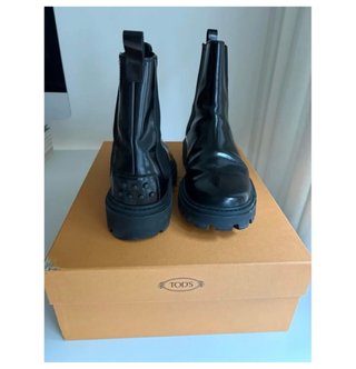 Botines Tod's Piel Negra Talla 38.5