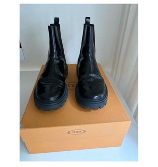 Botines Tod's Piel Negra Talla 38.5