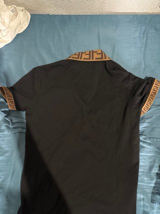 Polo Fendi Negro Logo FF Marrón Talla M