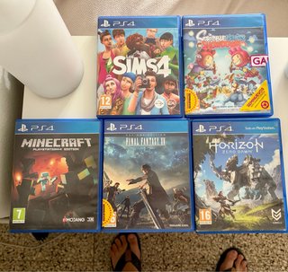 Lote 5 Juegos PS4: Minecraft, Sims 4, Horizon, FF