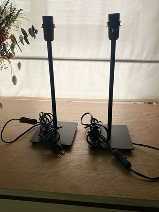 Set de 2 Bases de lámpara de hierro negro