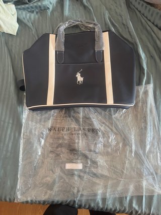 Bolso Tote Ralph Lauren Azul y Blanco