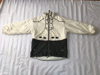 Cazadora Vintage Blanco con ciervo. Mujer Talla XL