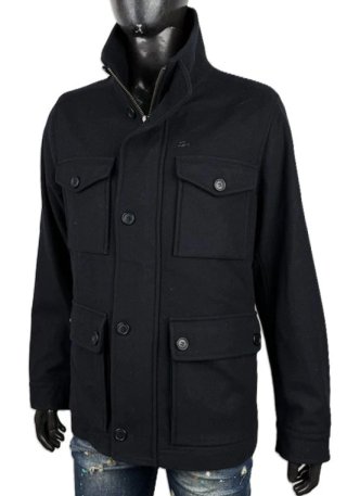 Lacoste Giaccone Cappotto Uomo 48 L Lana Blu