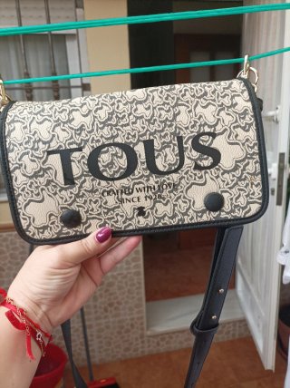 Bolso Tous Lona Beige y Negro