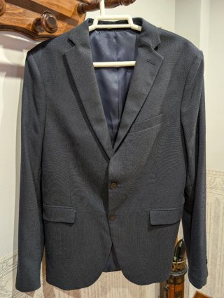 Chaqueta Americana Hombre Azul Gris