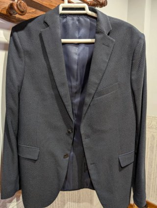 Chaqueta Americana Hombre Azul Gris