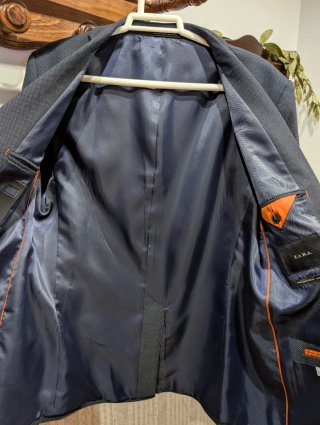 Chaqueta Americana Hombre Azul Gris