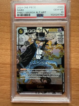 Carta One Piece Sabo PRB01 Manga Alt Art PSA 10