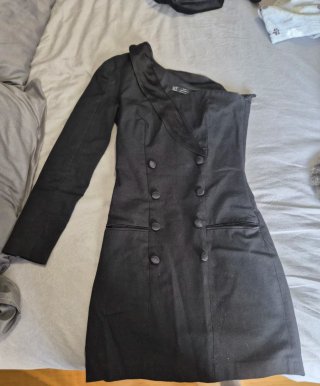 Vestido Blazer Negro Asimétrico Zara