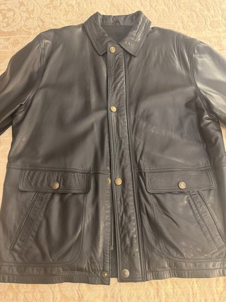 Chaqueta de piel negra para hombre