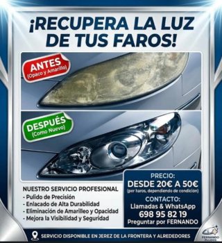 Pulimentado y enlacado de faros