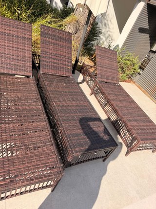 Set de 4 Tumbonas de Plástico Marrón