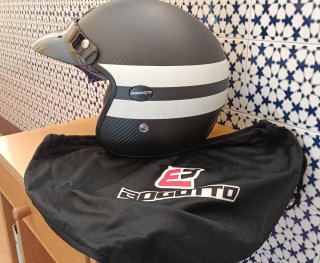 Casco Moto Bogotto Negro y Blanco