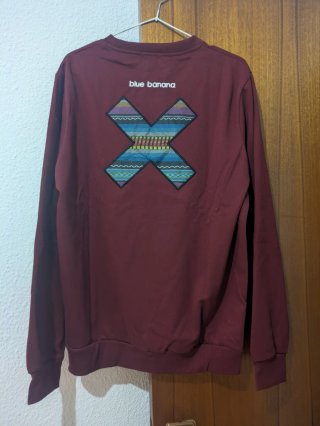 Sudadera Blue Banana burdeos con parche X
