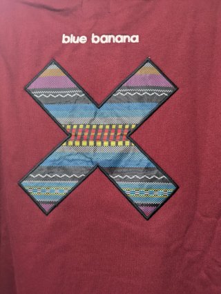 Sudadera Blue Banana burdeos con parche X