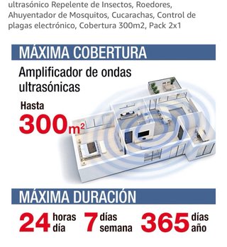 Repelente Ultrasónico Insectos Roedores 300m2 Pack