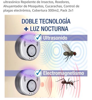 Repelente Ultrasónico Insectos Roedores 300m2 Pack
