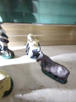 Set 6 statuine presepe in gesso