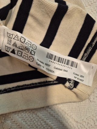 Jersey Massimo Dutti Rayas. Beige/Negro