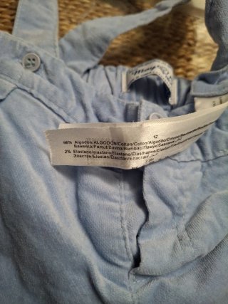 Pantalón corto bebé tirantes azul