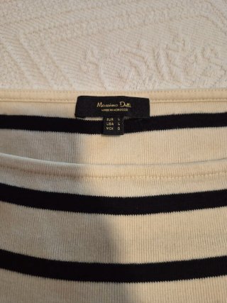 Jersey Massimo Dutti Rayas Beige/Negro Talla M