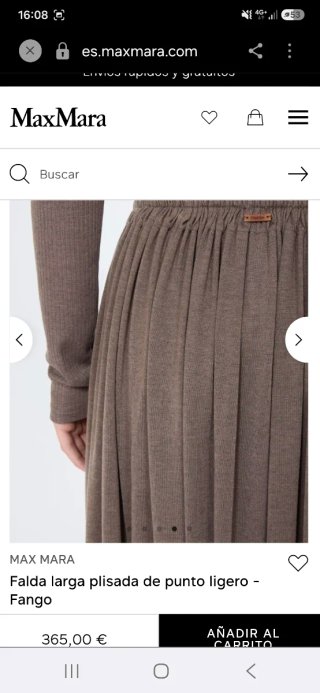 Falda Max Mara de Punto Plisada