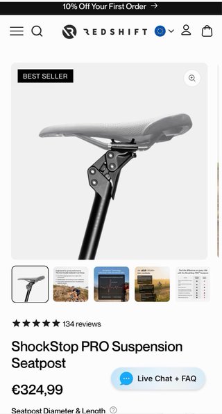 Tija sillin Redshift ShockStop pro endurance