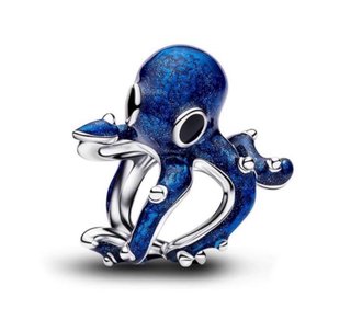 Charm Pandora Pulpo Azul y Plateado