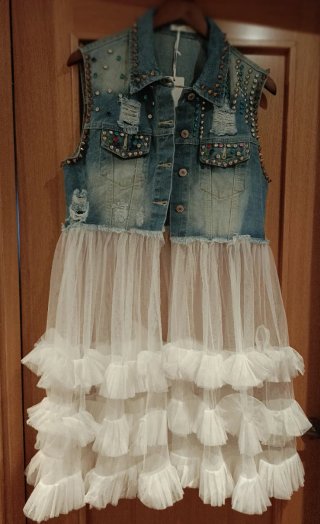 Chaleco Denim y Tul NUEVO