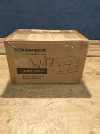 SONGMICS Caja Joyero, 3 Niveles con Espejo Grande