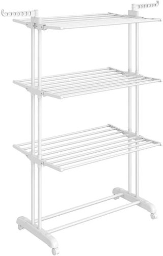 SONGMICS Tendedero Plegable 4 Niveles con Ruedas