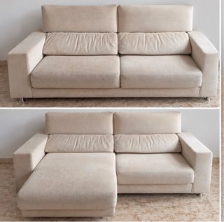 Sofá extensible e inclinable beige