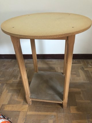Mesa Redonda de Madera con cristal