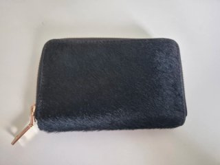 Portafoglio nero pelle e cavallino