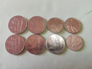 Lote de 8 Monedas Italianas (1952-1982)
