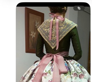 Corpiño de fallera verde y rosa sin mnteletasmante