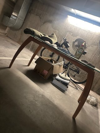 Mesa de Comedor Vintage (Años 80) - glass and wood