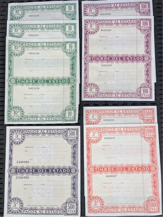 Lote de 8 Timbres del Estado antiguos