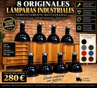 10 lámparas industriales completamente restauradas