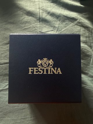 Caja Reloj Festina Azul y Dorado