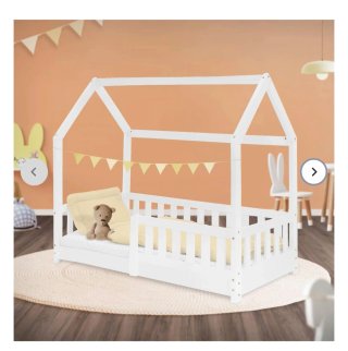 Cama Infantil Estilo Casita Blanca