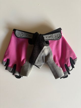 Guantes de deporte HUWAI rosa y gris
