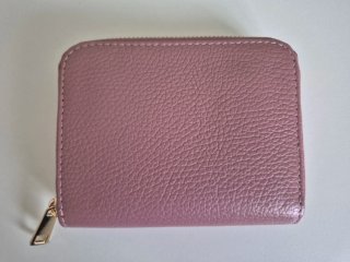 Portafoglio rosa in pelle