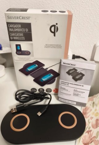 Cargador Inalámbrico Doble Silvercrest Qi 20W