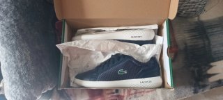 Tenis Lacoste Azul Marino y Blanco