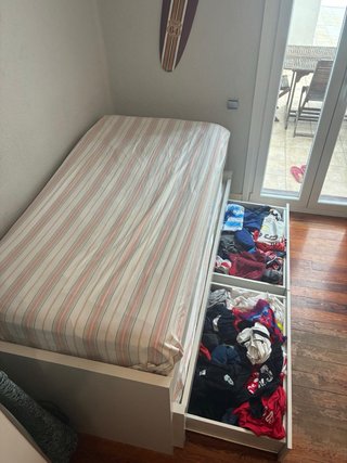 Cama Nido Compacta con Cajones y 2 Colchones