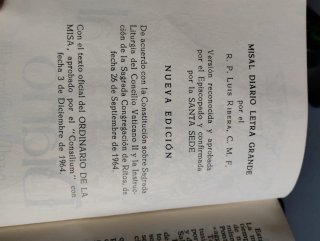 Antiguo misal diario, 1965